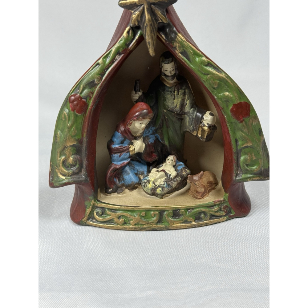 Hand-Painted Ceramic Nativity Scene Joseph, Mary, Jesus Figurine Holy Vintage